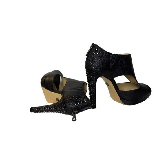 BCBG MaxAzria Leather ILMA Studded Heels Peep Toe - Picture 4 of 13